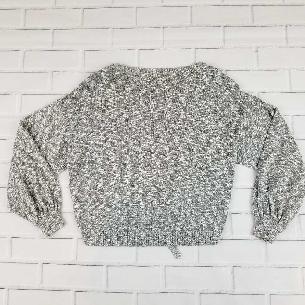 Express Grey Corset Balloon Sleeve Sweater - Picture 3 of 6